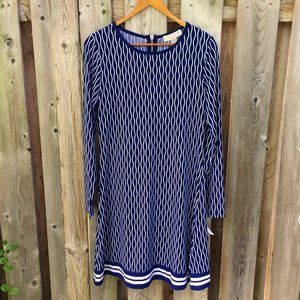 NWOT MICHAEL Michael Kors navy white striped dress - size S